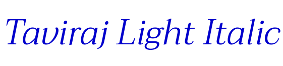 Taviraj Light Italic Schriftart